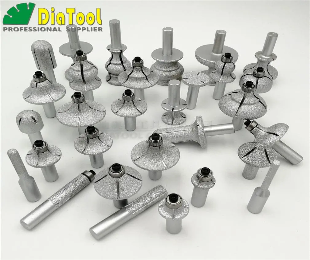 DIATOOL 1piece High Quality Vacuum Brazed Diamond Router Bits With 12quot Shank For Stone Diamond Router Cutter For Granite M2919751