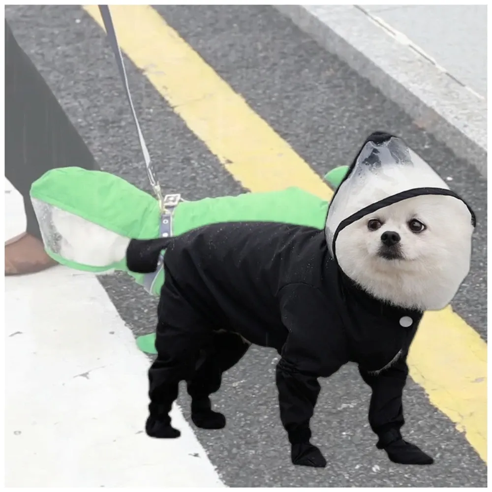 Raincoats Pet Dog Puppy Transparent Rainwear Raincoat Pet Huveed Waterproof Jacket Kläder PU Mjuka små hundar Regnrock Valp Rain Poncho