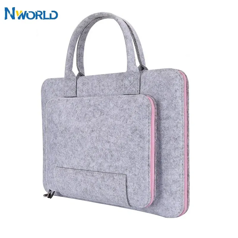 Sırt çantası yüksek kaliteli dizüstü bilgisayar çantası, keçe dizüstü bilgisayar kasası dizüstü bilgisayar kasası, asus / lenovo için saplı torba torbası taşıyan