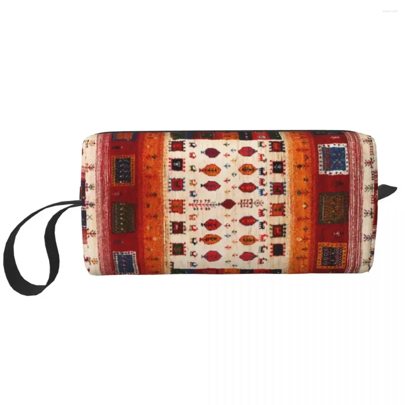 화장품 가방 전통적인 모로코 보헤미안 예술 작품 메이크업 가방 파우치 방수 여행 세면기 작은 보관 지갑