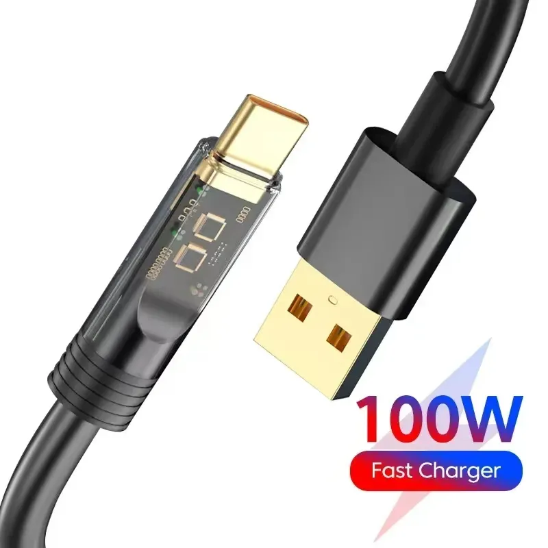 Кабель типа C, 100 Вт, кабель для сверхбыстрой зарядки, 6A, USB C, жидкий силиконовый кабель, шнур для быстрой зарядки для Xiaomi 12, LG, Samsung S23, S24