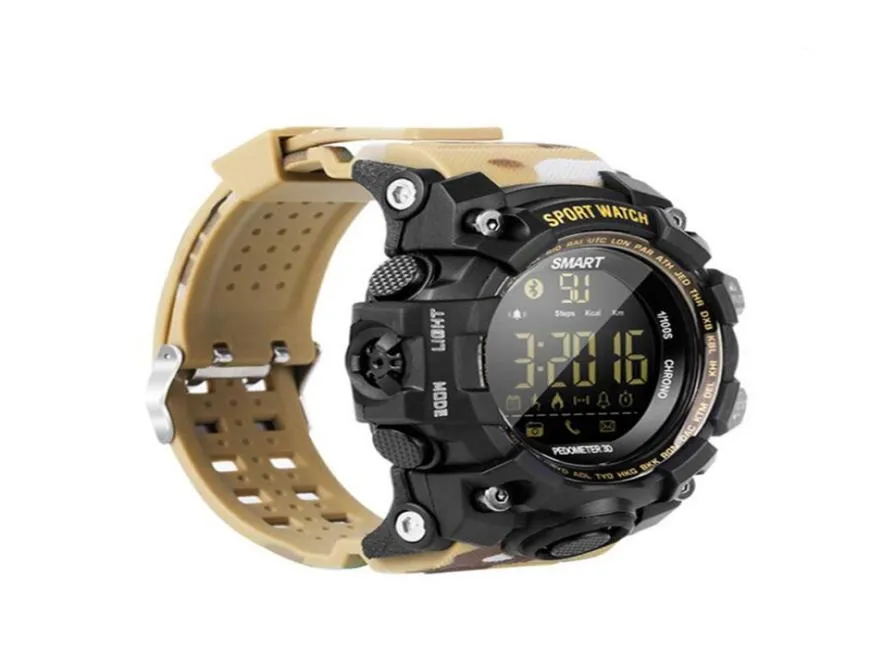 EX16S Smart Watch Bluetooth Waterproof IP67 Smartwatch Relogios Pedometer Stopwatch Wristwatch FSTN Screen Armband för iPhone och2531035