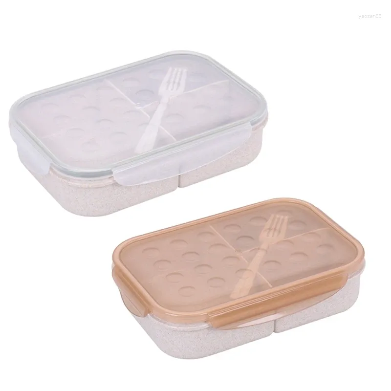 Ensembles de vaisselle Bento Box Récipients à déjeuner réutilisables avec fourchette pour adultes enfants école bureau micro-ondes