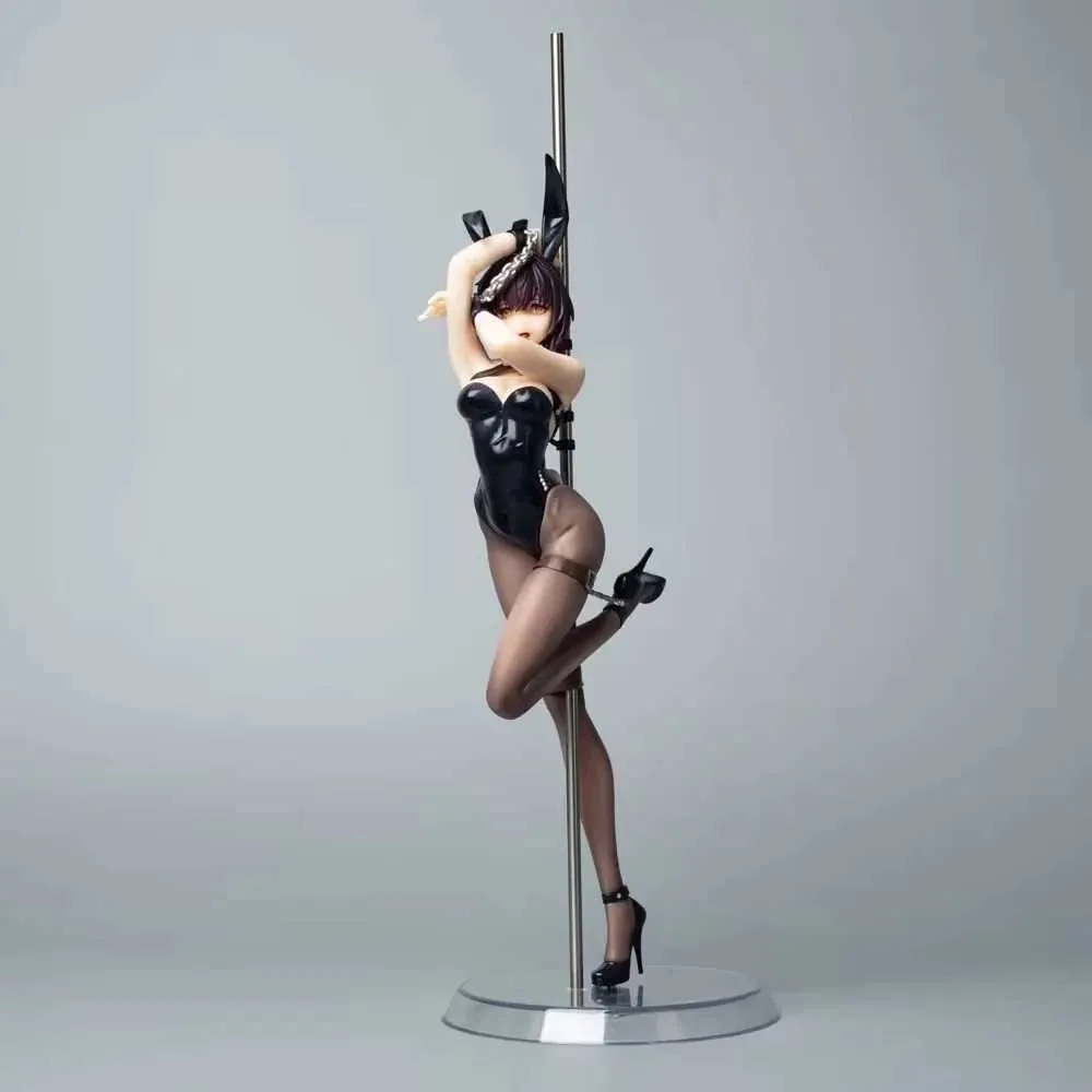 섹시한 스카이 튜브 뷰티 소녀 시리즈 오리지널 페인팅 묶인 토끼 폴 댄스 1/7 스탠딩 자세 모델 장식 박스 수제 모델 240301