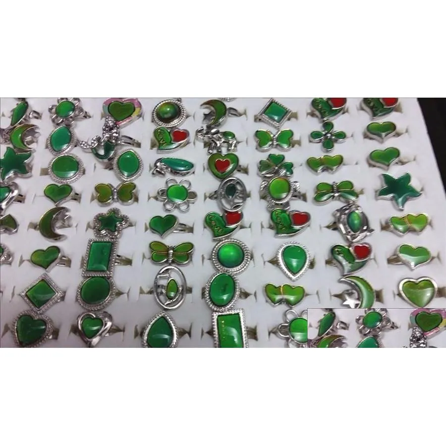 Anillos de racimo Estilos mixtos Increíble cambio de color Temperatura Estado de ánimo Ajustable Se adapta a Adts Niños Drop Entrega Anillo de joyería DHFJ5