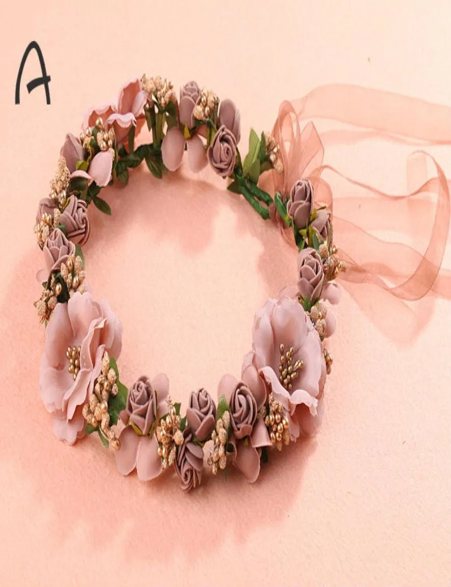 Selling Wedding Accessories Custom Made Summer Colorful Bridal Wreath Cheap Silk Flower Bridal Hairbands4807652