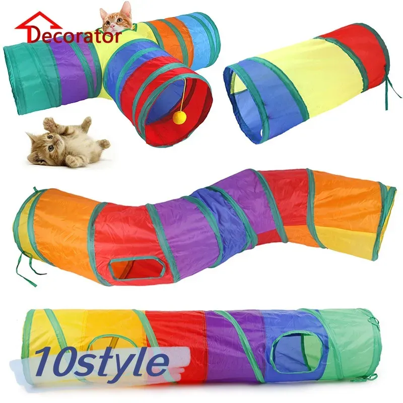 Toys Cats tunnel pliable pour animaux de compagnie Toys Kitty Pet Training Pet Interactive Tyt Tunnel Bored for Puppy chaton Rabbit Play Tunnel Tube