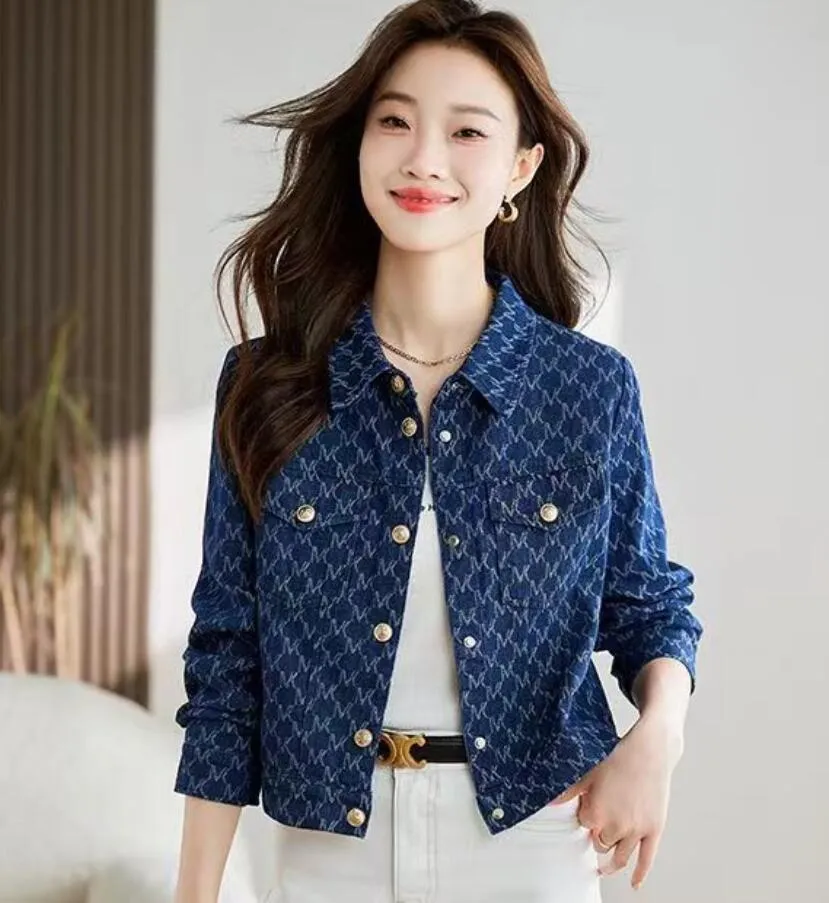 Designer Woman Denim Jean Cardigan Brand Dames jassen Jassen vrouwelijke slanke stretch short jas