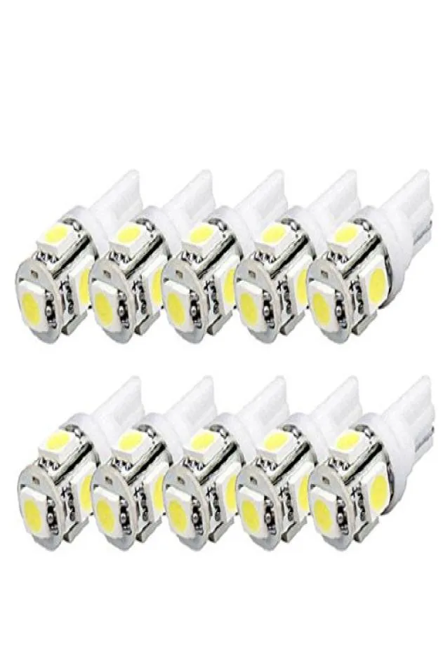 Ampoules LED au xénon T10 Wedge 5SMD 5050, 50 pièces, 192 168 194 W5W 2825 158, blanc 9697342