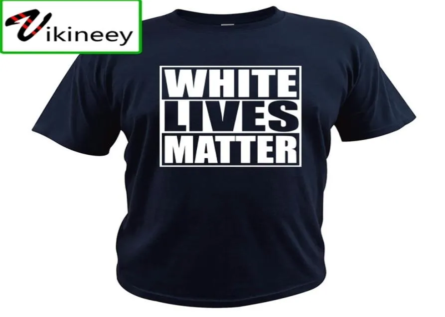 Черная футболка с забавным крутым рисунком и рисунком White Lives Matter. Летние базовые топы из 100 хлопка 2107073270481.
