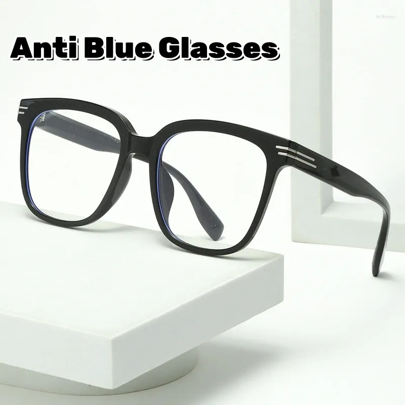 Sonnenbrille, blaues Licht blockierende Brillen, optische Brillen, schwarzer Rahmen, quadratische männliche Brille, Unisex, Vintage, einfarbig