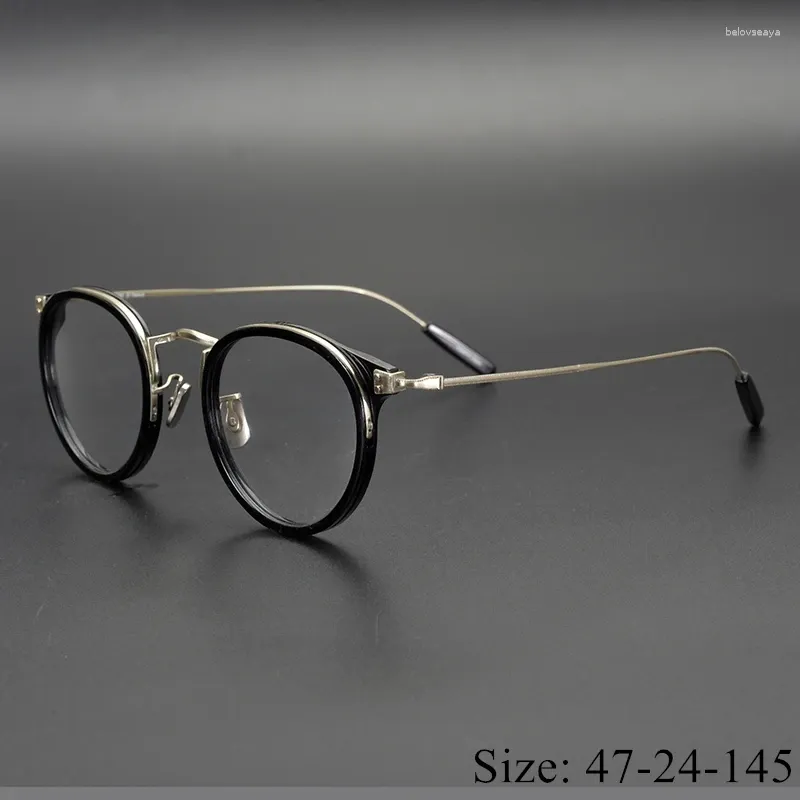 Solglasögonramar Limited Edition Vintage Eyeglass Ultralight Pure Titanium Frame EV557 Retro Round Cat-Eye Style Eyewear Japan Production