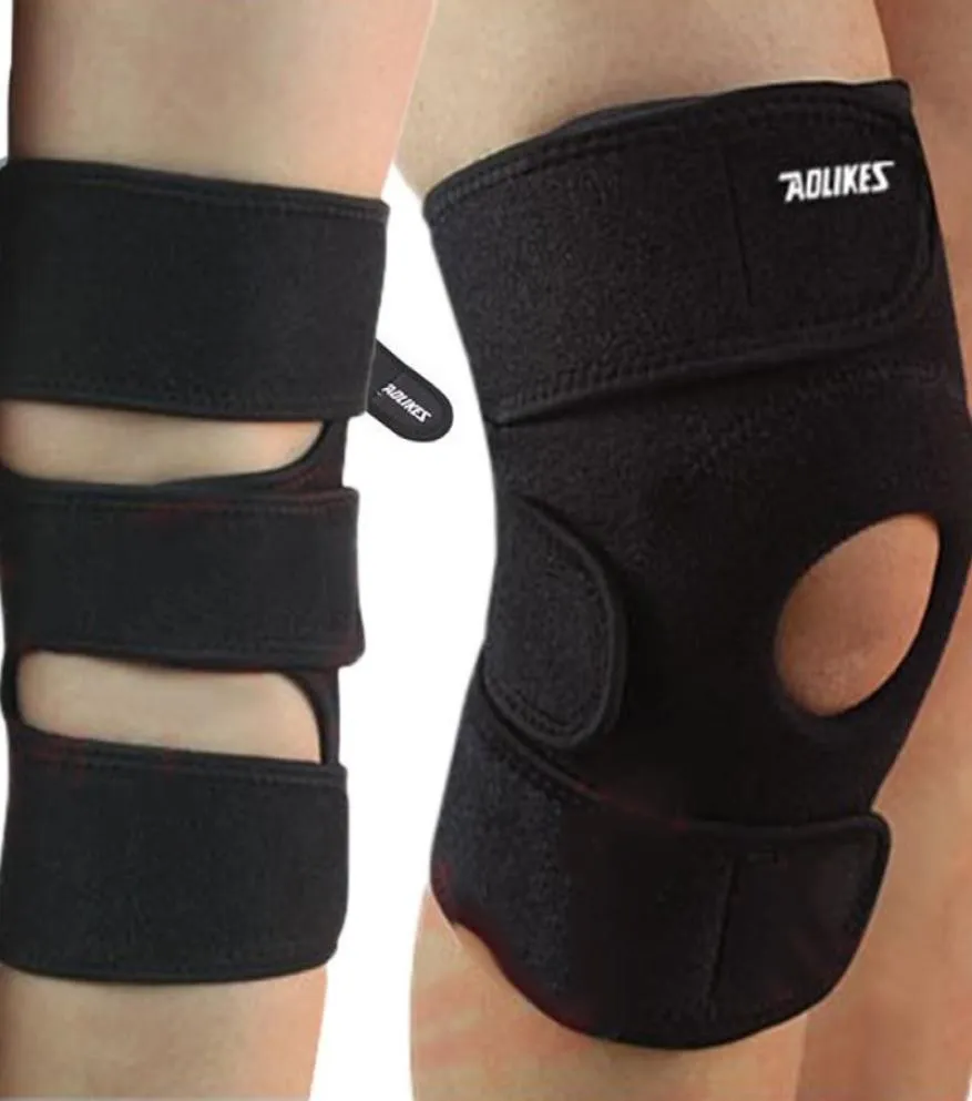 Ginocchiera elastica di alta qualità Ginocchiera regolabile Patella Ginocchiera Supporto per ginocchio Brace Cintura di sicurezza per pallacanestro Taglia1787113