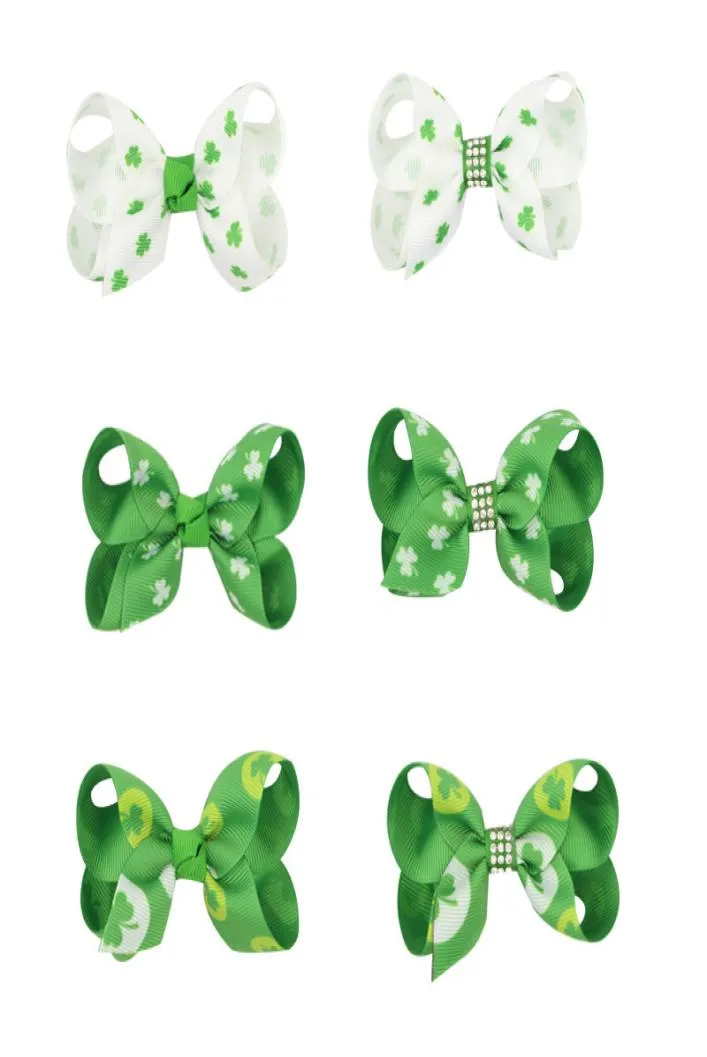 Irlandais St Patricks Day Pinces À Cheveux Enfants Filles Irlande Shamrocks Diamant Griffes De Cheveux Enfants Fil Trèfle Arc Barrettes Bébé Accessoire8043594