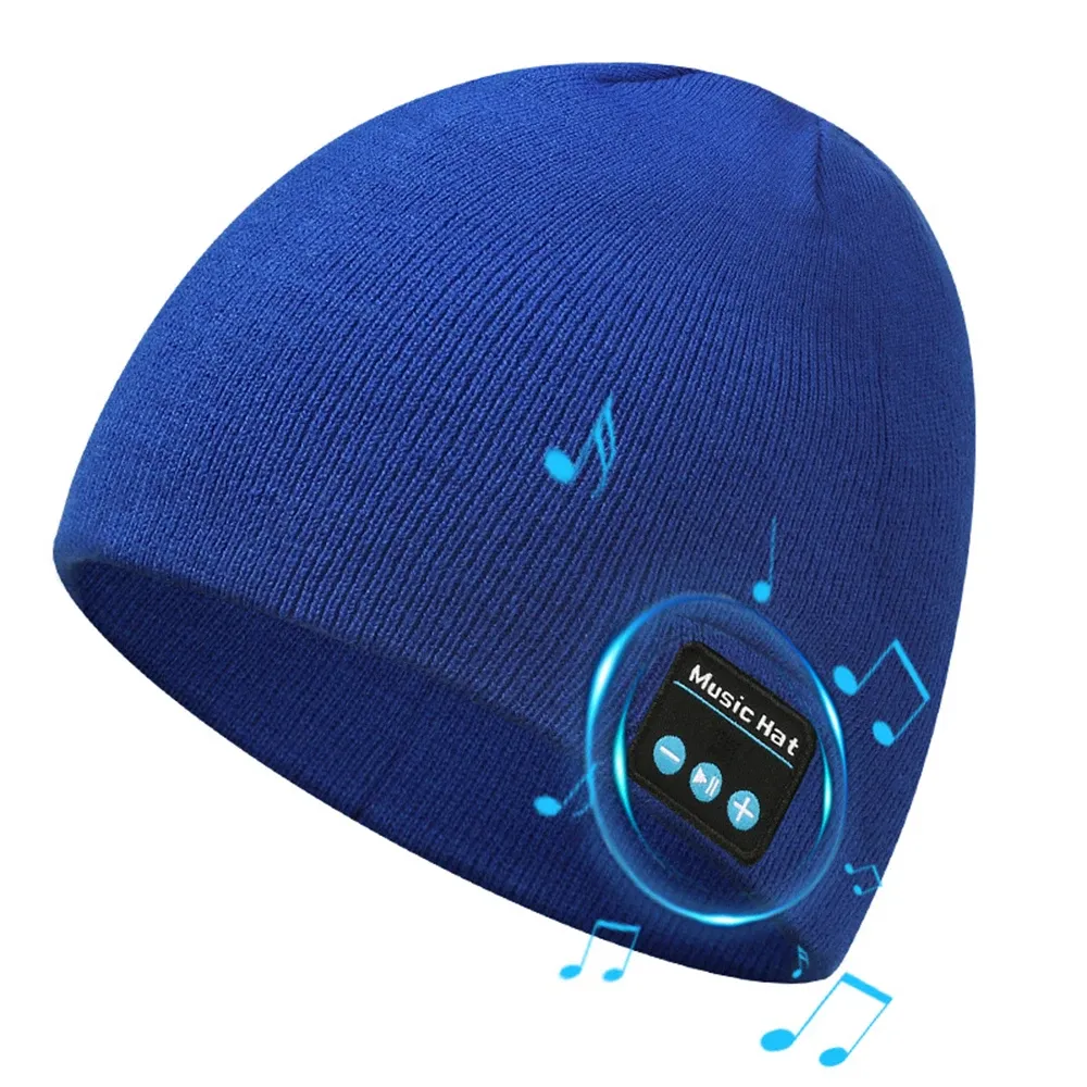 Haut-parleurs Bluetooth Beanie Bonnet en tricot avec casque de sport sans fil Bonnet de haut-parleur en tricot comme cadeaux uniques pour Noël, anniversaire