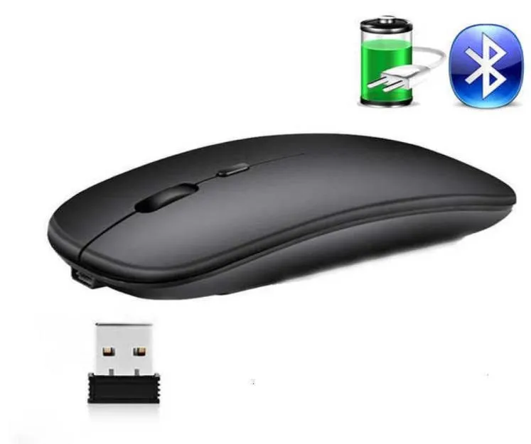 Tablet Mice laptop wireless mouse RGB rechargeable peripheral with Bluetooth mute led for PC games Ergonomic9005313