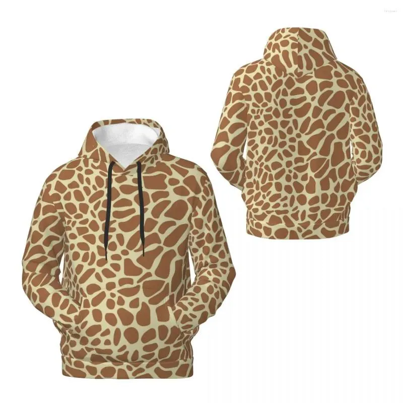 Felpe con cappuccio da uomo Giraffe Animal Fur Stripe Felpa con cappuccio in pile 3D Poliestere caldo con tasca Felpa da uomo super morbida da donna Pullover unisex