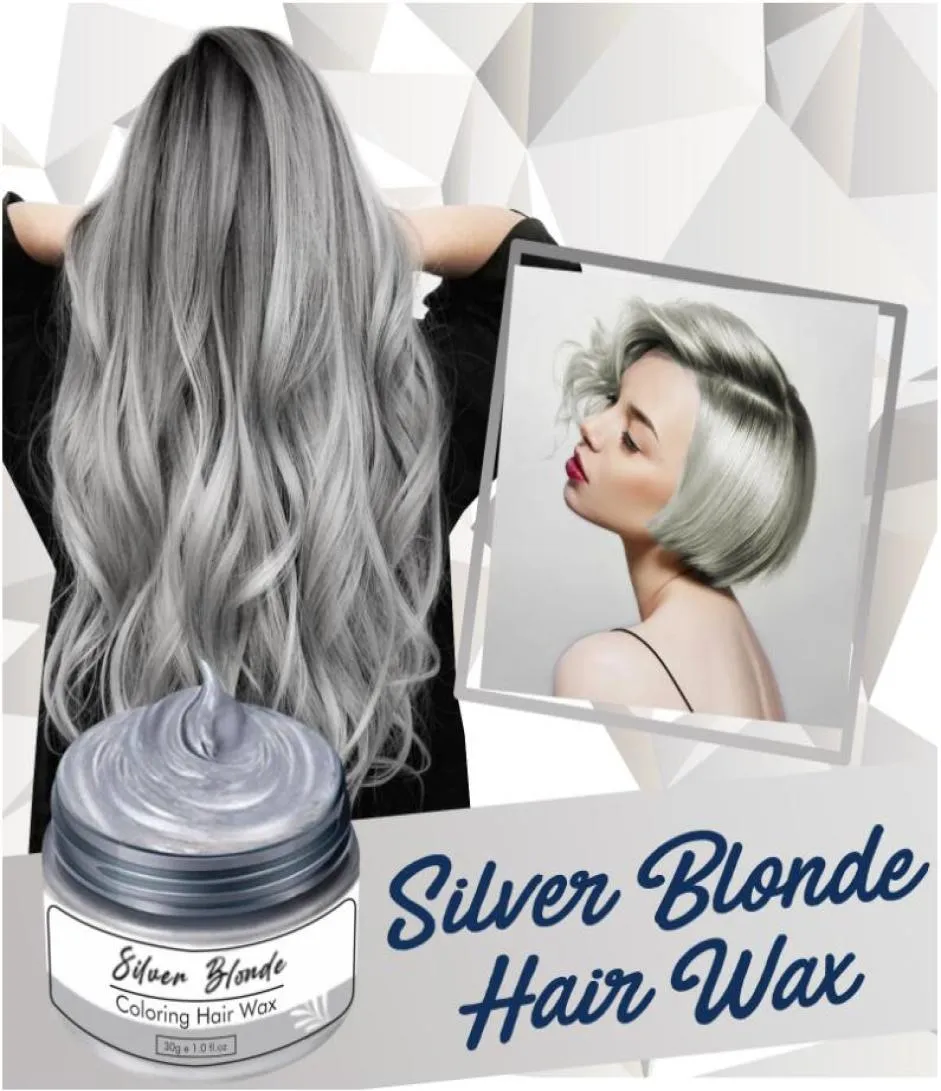 Pommade de cire pour cheveux gris argenté temporaire pour les personnes coloration de luxe teinture pour cheveux gris boue traitement lavable avec tenue toute la journée NonGre7187168