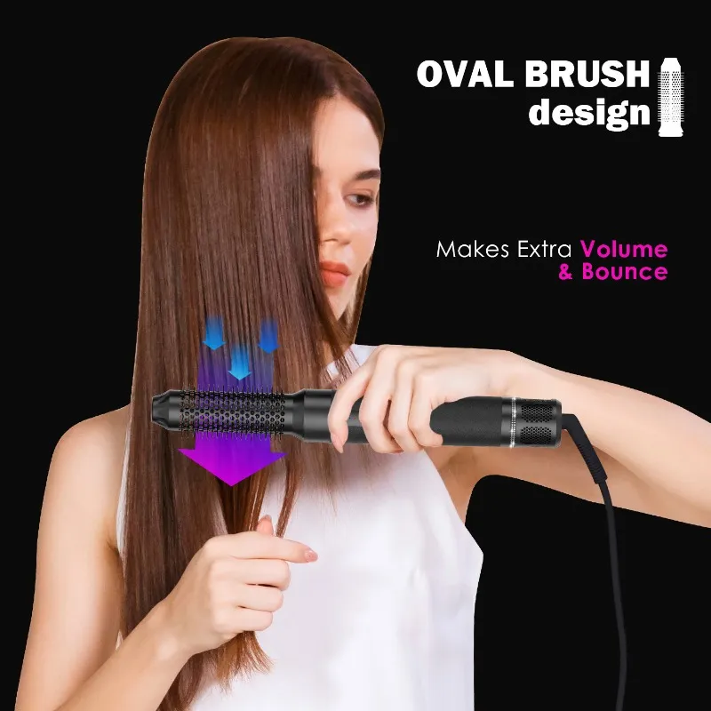エアスタイリングキット7 in 1、自動へアドライヤーホットブラシ エア