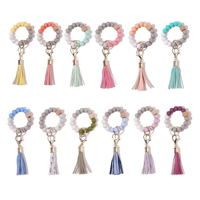 Party Favor Sile Beaded Bangle Bierek z Tassel for Women Key Bransoletka Bransoletka Drop Desla Dom Garden Extive Supplies E Dhjra