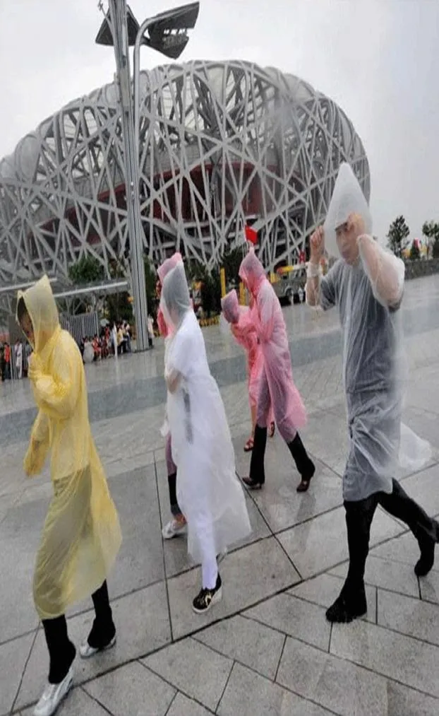 Onetime imperméable mode jetable PE imperméables Poncho vêtements de pluie voyage manteau de pluie vêtements de pluie voyage manteau de pluie HH78814518648