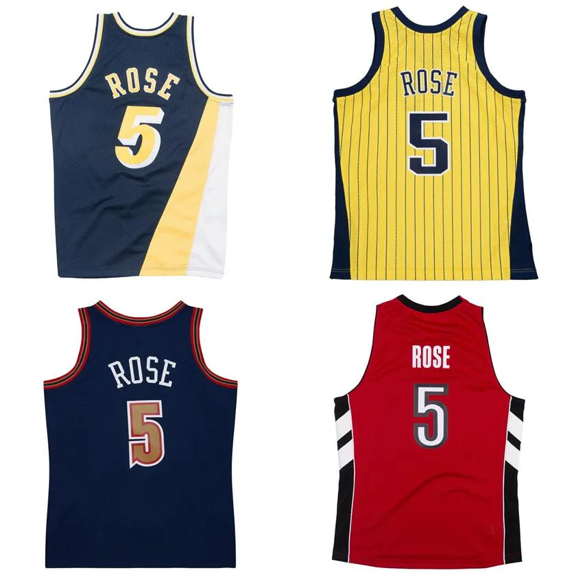 Dikişli Basketbol Formaları #5 Jalen Rose 1996-97 99-00 03-04 04-05 Mesh Sert Ağaçlar Klasik Retro Jersey Erkek Kadın Gençlik S-6XL Jersey