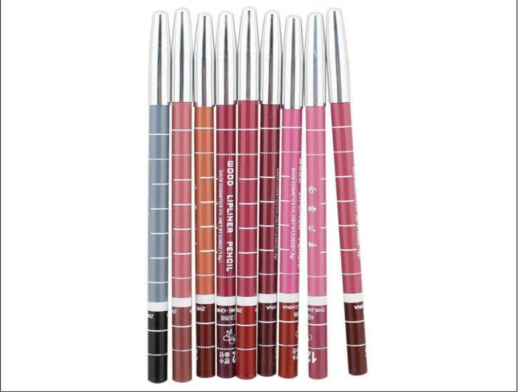 100 Safe 12pcslot Lip Pencil Kit 12 Färger Vattentät nylastande läpppen9072327