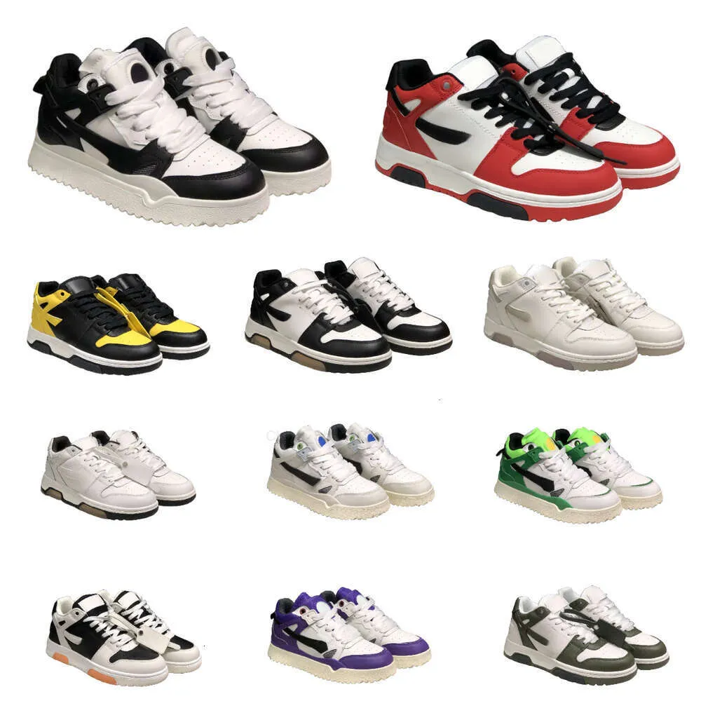 Designer Out Of Office Low Tops Casual Chaussures Baskets Hommes Femmes OOO Noir Blanc Bleu Panda Orange Plate-forme en cuir en détresse Tennis de luxe OFFS Mocassins Baskets V8