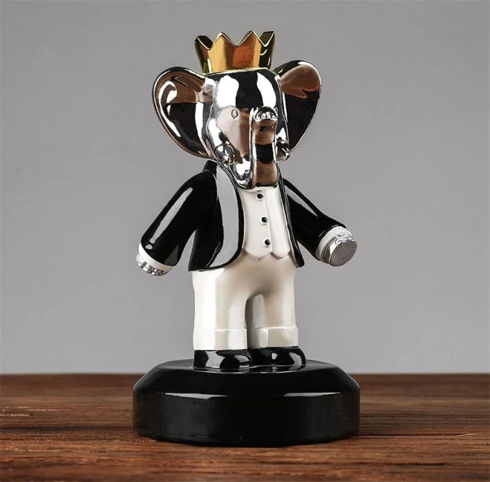 Babolex Home Decor Presente Estatueta de elefante Estatueta de processo de galvanoplastia para interior Série de animais Decoração de sala de estar 220424337704