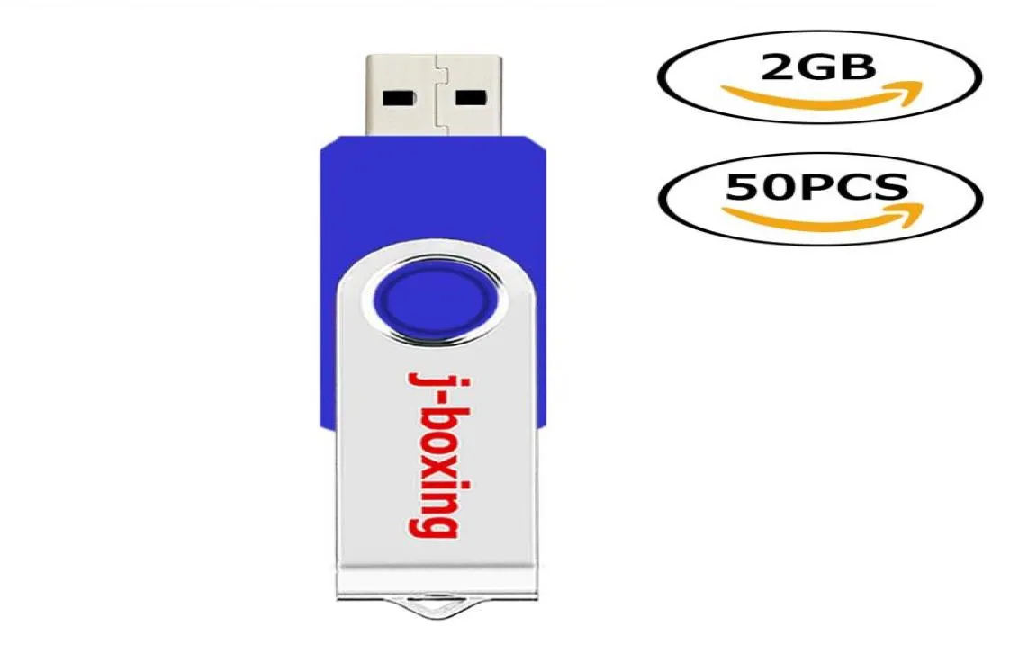 50x roterande 2 GB USB -flash driver höghastighetsmetallflashminnespinne för PC Laptop Tablet Thumb Pen Drive förvaring 10 färger 1759640