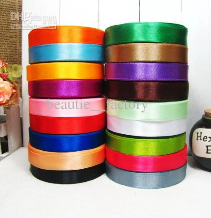 10 Rolls 15mm Satin Ribbon Wedding Party Craft Sewing Decorations 1 Roll 25yds Mix Colors8769936