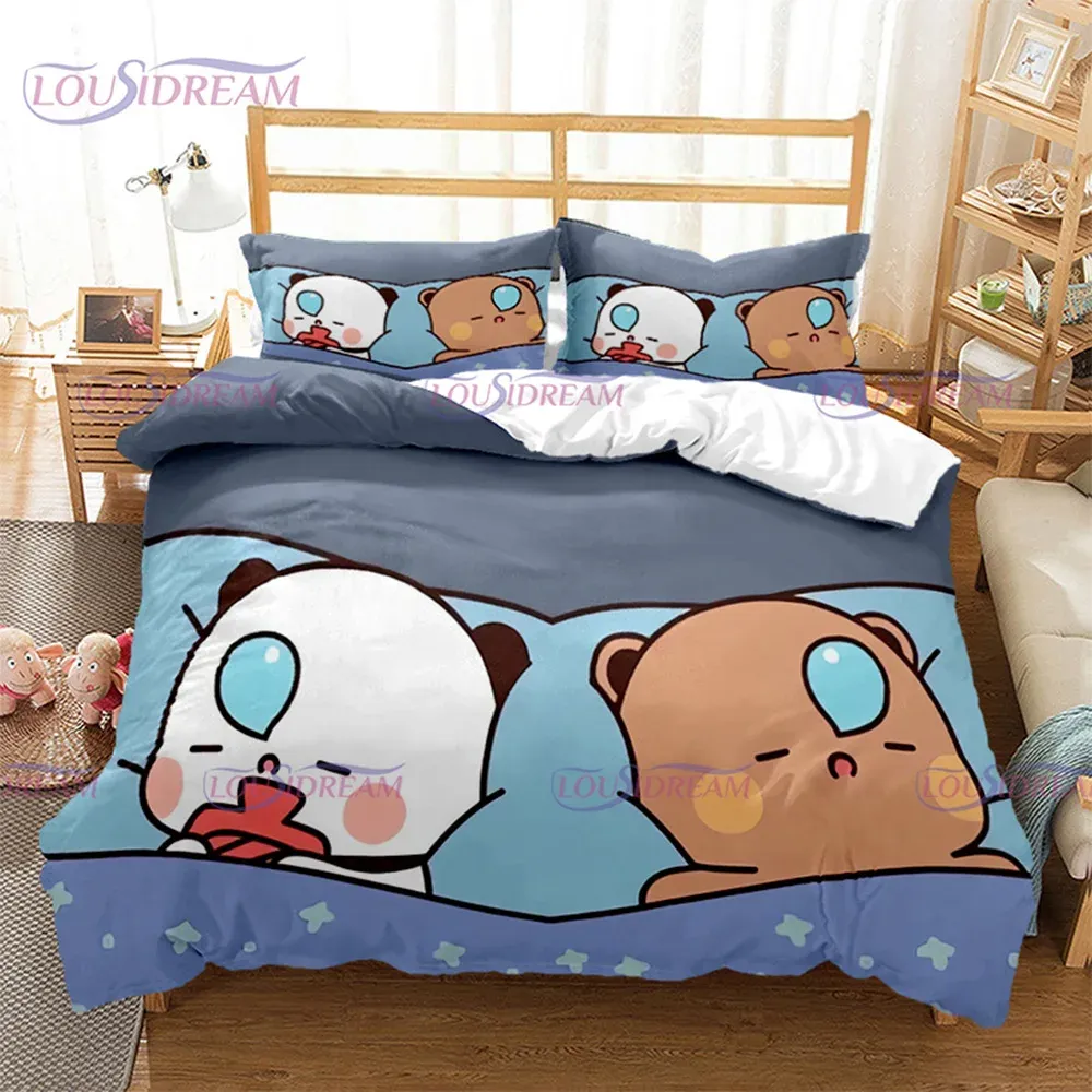 Pillow 3pcs Bedding Set Cartoon Bubu and Dudu Series Design Home Textile Duvet Cover Pillow Case Kid Teen Girl Bedding Lover Covers Set