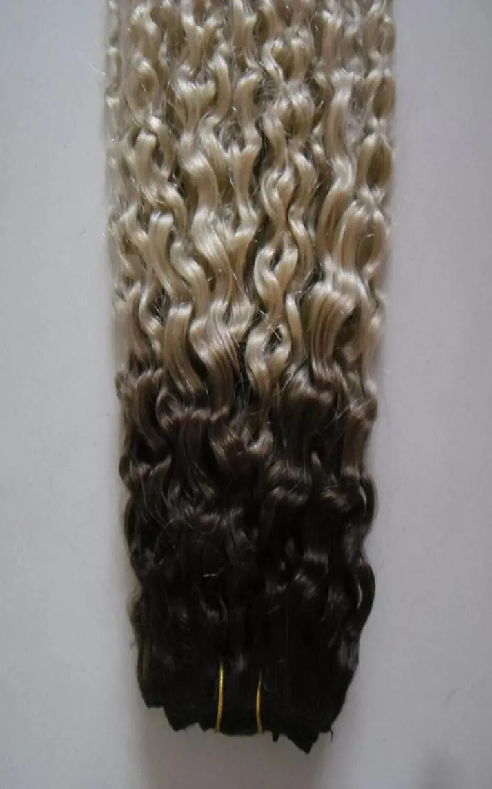 Crépus bouclés armure cheveux paquets 100 cheveux humains paquets 1pc naturel Non Remy ombre vague bouclée bouclés vierge cheveux weave39919913608963