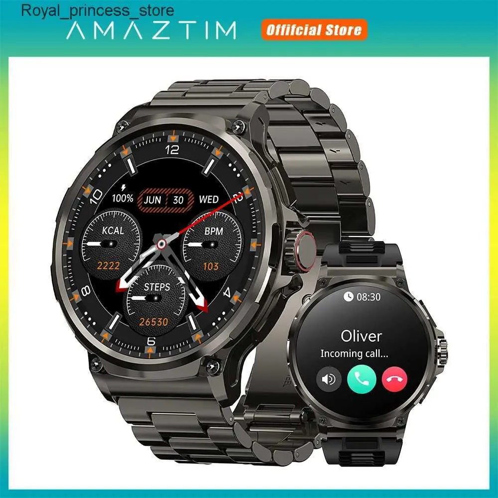 الساعات الأخرى 2024 Amaztim Power 710mAh عمر البطارية الذكي أطول 1.85 بوصة الشاشة Super Bluetooth استدعاء اللياقة الرقمية Q240301