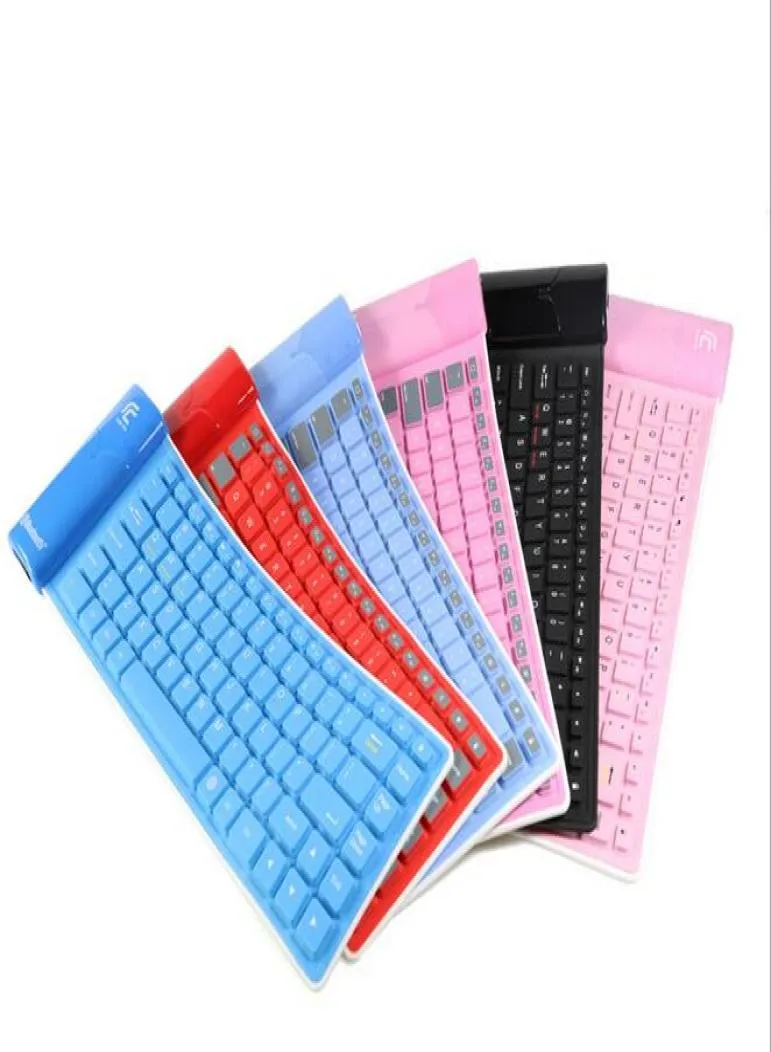 Retail Mobile phone tablet ISO android universal wireless bluetooth keyboard waterproof foldable silica gel soft keyboard2410392