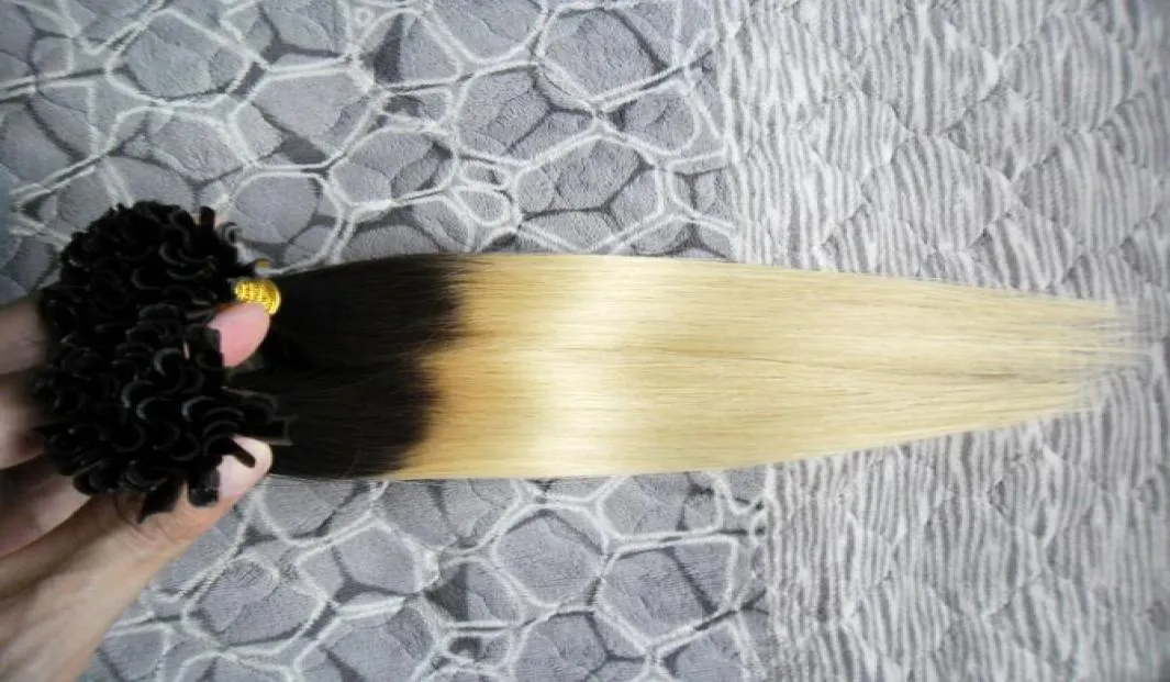 T1B613 100G Blond Fusion Hair Extensions Ombre Indian Remy Human Hair Pre Bonded UTIP 100S 4B 4C Ombre Human Hair2998251