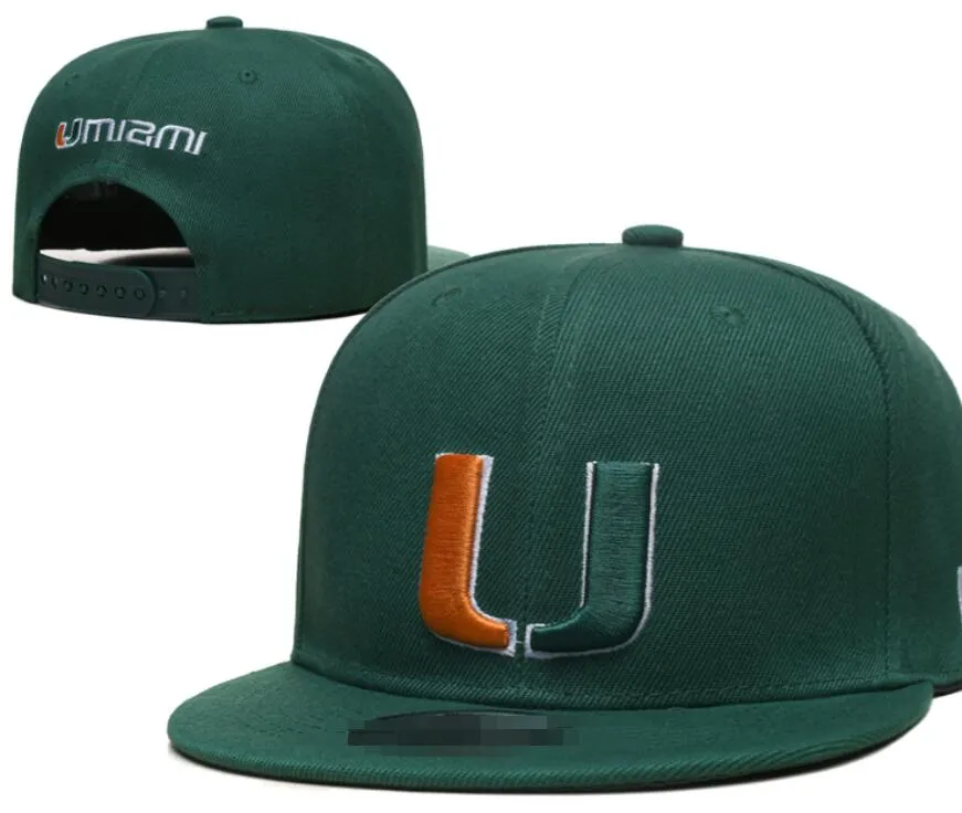 2024 All Team Fan's USA College Baseball Adjustable Alabama Miami Hurricanes Hat On Field Mix Order Size Closed Flat Bill Base Ball Snapback Caps Bone Chapeau