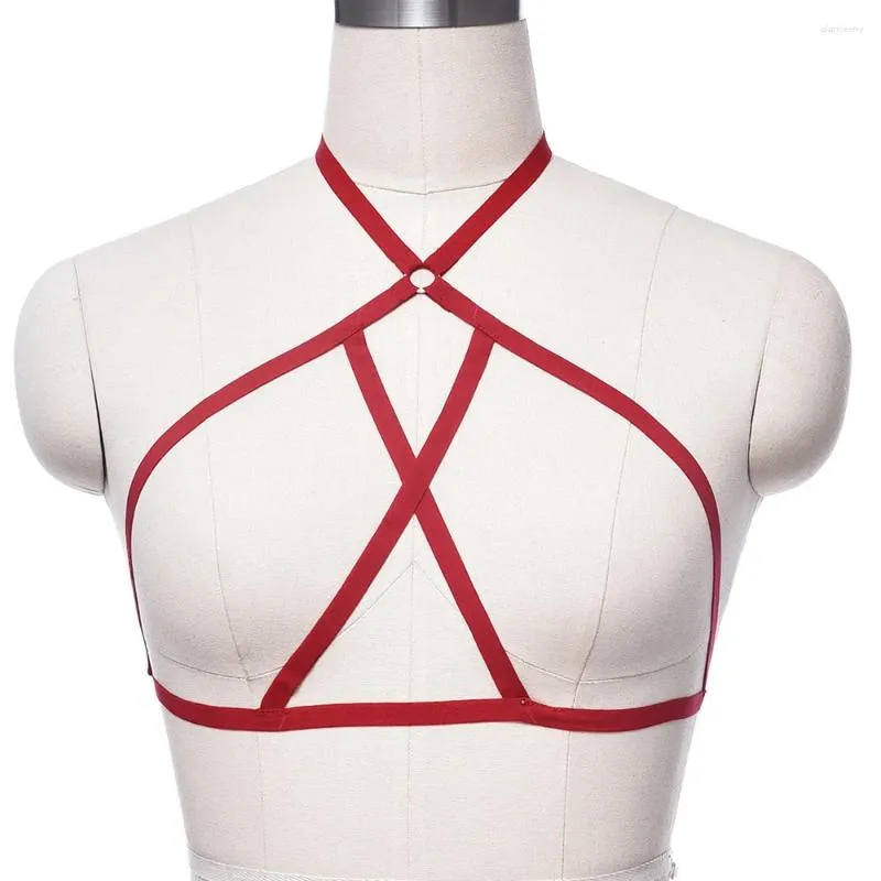 Garter Red Punk Body Harness Belt Fetish Soft Bondage Justerbar Sexig underkläder BH Lågpris Kvinnor Pastell Goth Cage