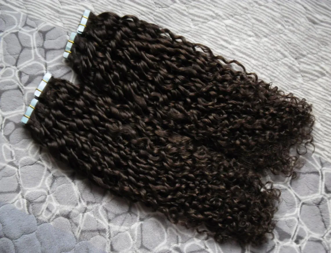 Whole Cheap 8a Tape Hair Kinky Curly 200g Tape Hair Skin Weft Tape In On Skin Weft Human Hair Extension 80 pcs 16quot 18quo2288553
