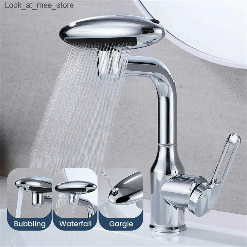 Bathroom Sink Faucets Universal multifunctional rotating spray faucet stainless steel 360 rotating multi-layer filter faucet with 4 outlet modes Q240301