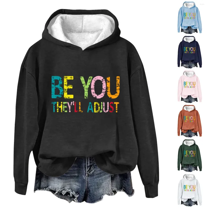 Women's Hoodies They'll Adjust Pattern Print Casual Sweatshirt Funny Letter Graphic Lightweight Zip Up Hoodie French Tunic