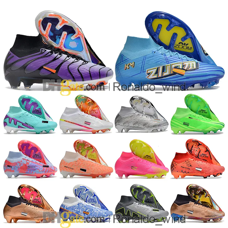 Sac cadeau Chaussures de football pour hommes Ronaldo CR7 Superflys IX 9 Elite FG Tns Crampons Mbappe Neymar ACC Zooms Chaussures de football Enfants Garçon Fille Baskets d'extérieur Botas de Futbol