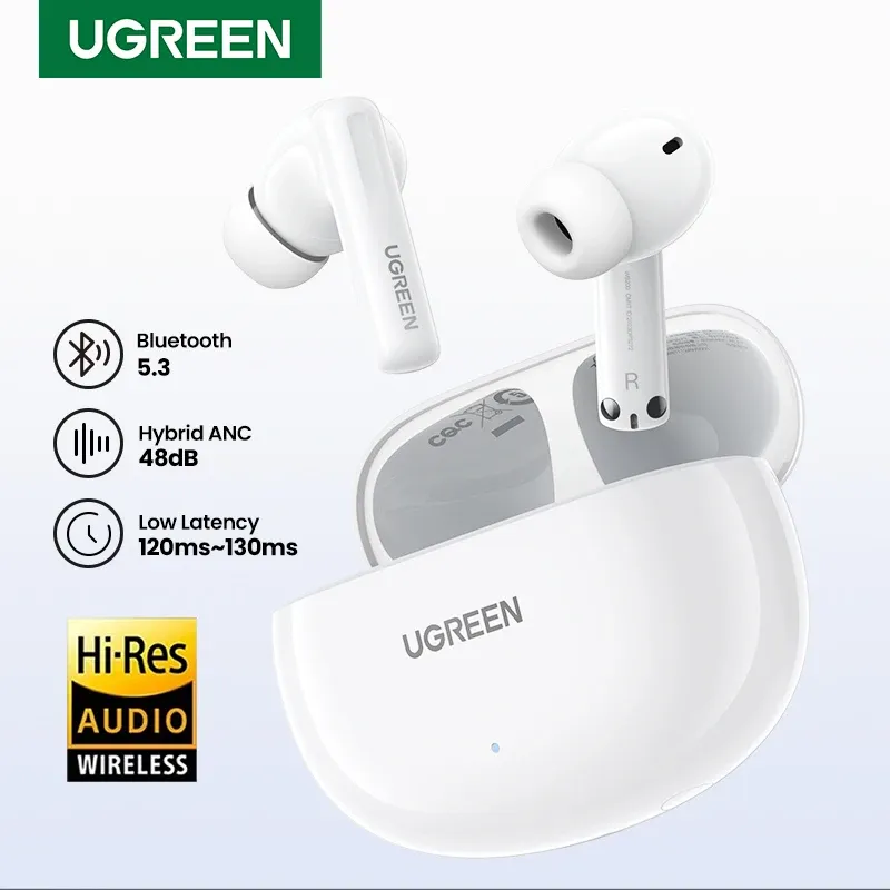 Écouteurs UGREEN HiTune T6 ANC TWS Écouteurs sans fil Suppression active du bruit HiRes LDAC Bluetooth 5.3 Écouteurs pour iPhone 15 Pro Max