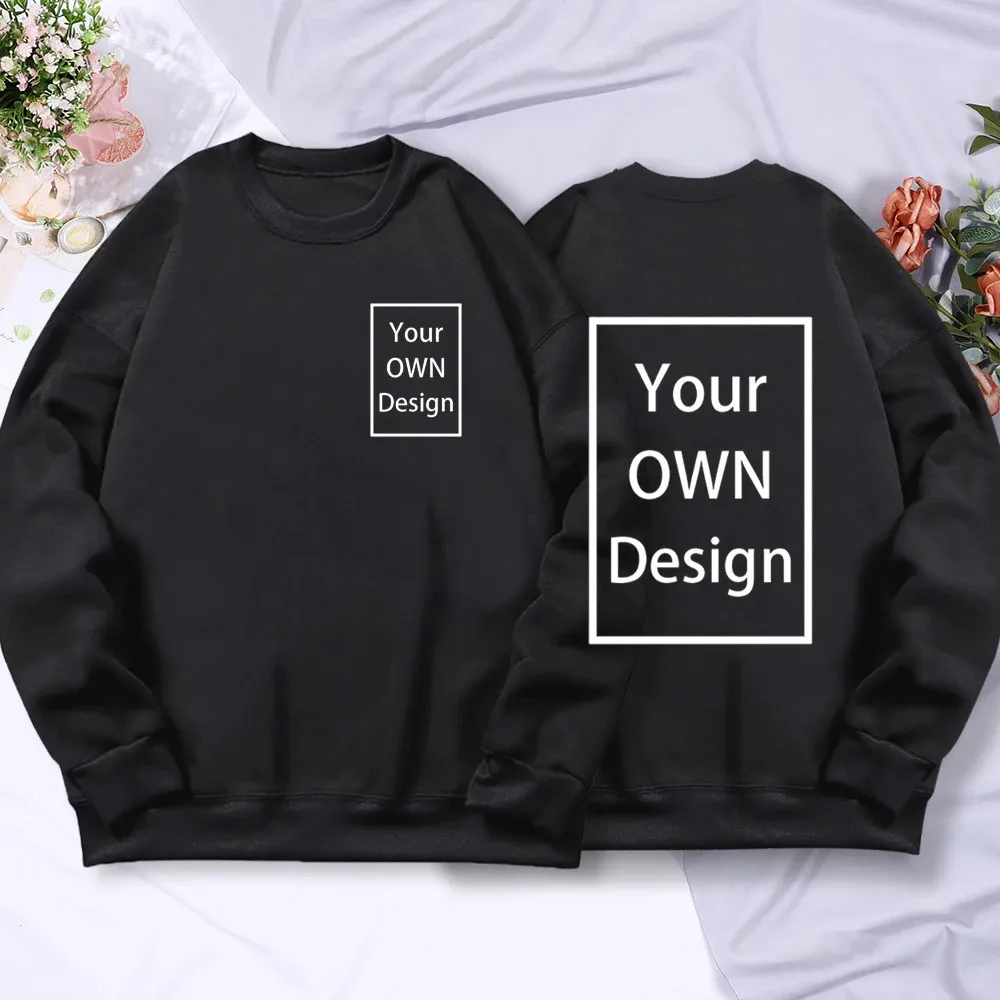 Uw EIGEN Ontwerp Merkfoto Aangepaste herensweatshirts Stuur fotoaanpassing DIY Hoodie Herfst Winter Sportkleding Dames 240220