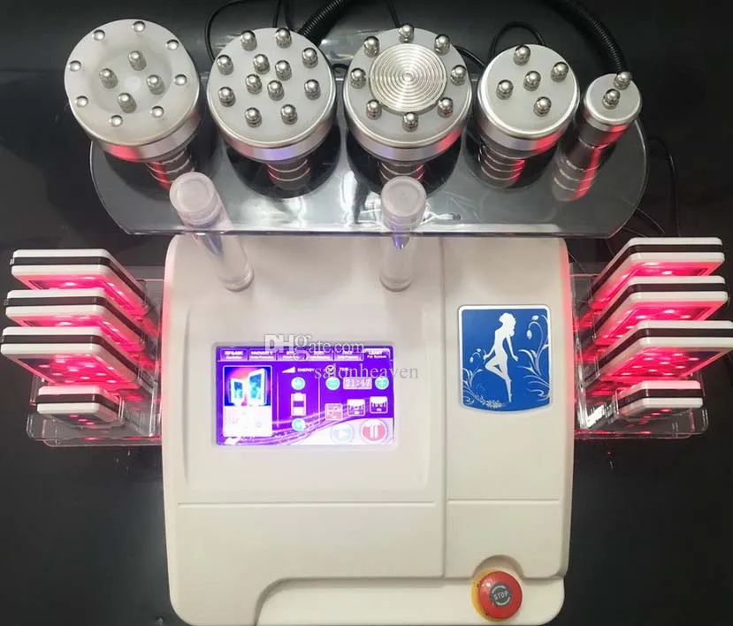 6 IN 1 macchina per cavitazione ad ultrasuoni 40K lipolaser per cavitazione ad ultrasuoni RF vuoto che dimagrisce perdita di peso corporeo Cavi Lipo attrezzatura per il contouring per Salon SPA