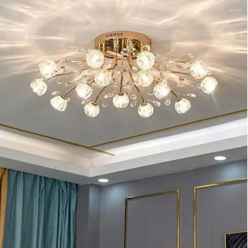 Lampki sufitowe 2024 Nowoczesny kryształowy światło luksusowy salon do hali wystawowej lampa sypialni Winfordo oświetlenie