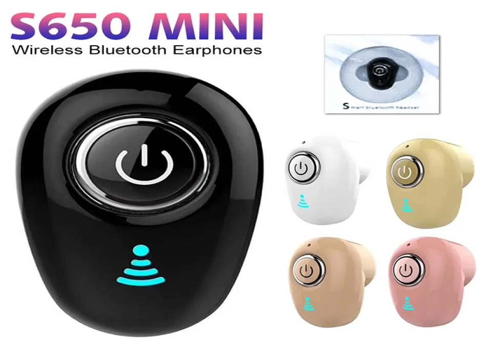 Mini Bluetooth Headphone S650 Stereo Headsets Comfort Sports Earphone Hands Call For Car Driving For iPhone Samsung With Pack7993429