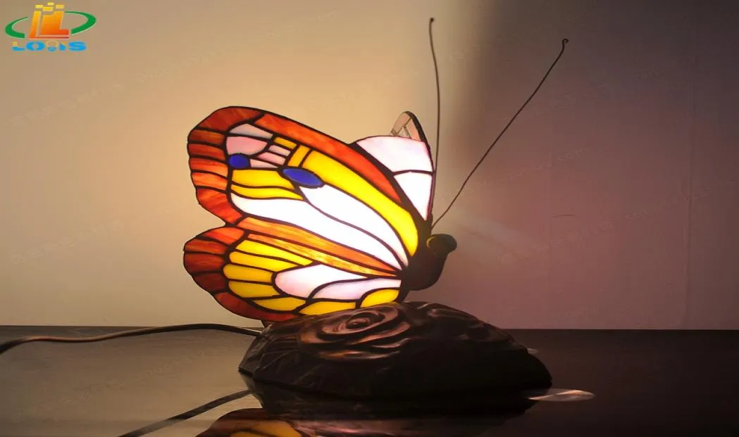 Lampada da notte a farfalla in vetro, illuminazione creativa per la stanza dei bambini, camera da letto, decorazioni per bar, lampada di personalità3146007