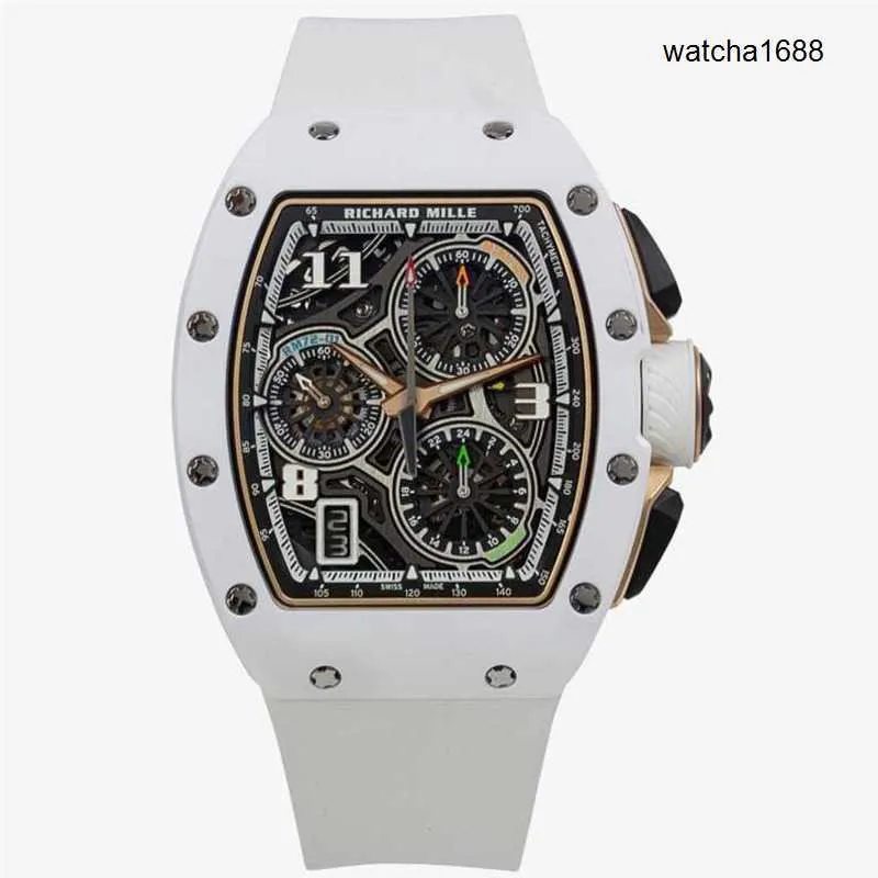 Montre-bracelet de créateur en diamant, montre-bracelet RM RM72-01, remontage automatique, style de vie, chronographe Flyback RM72-01