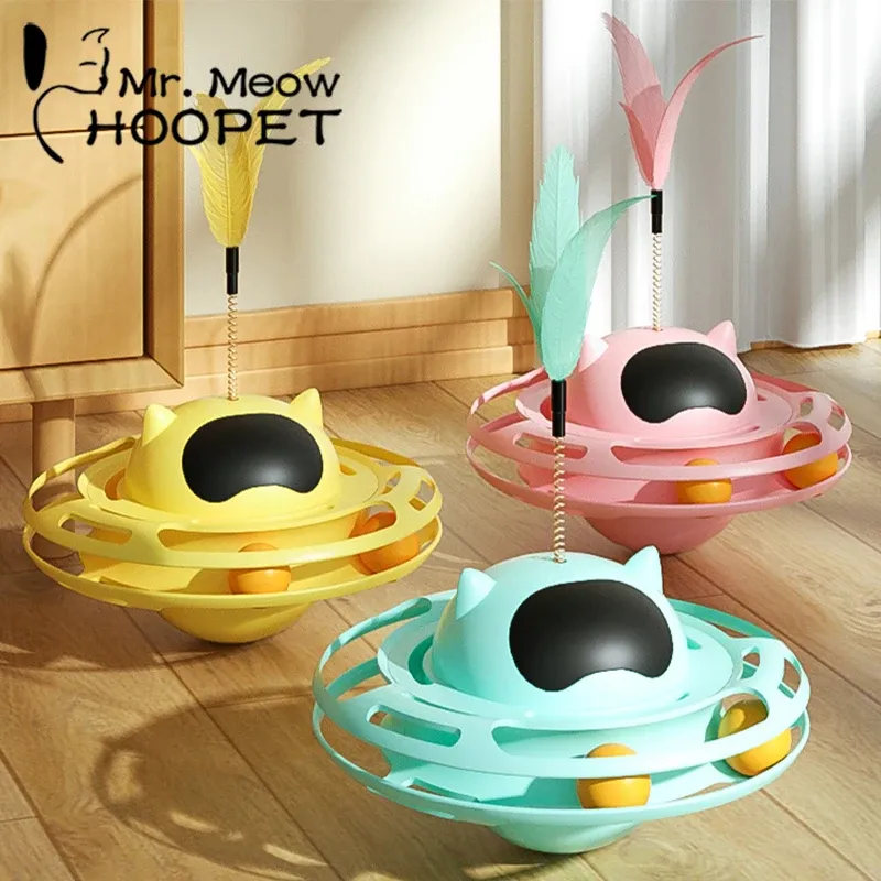 Toys Hoopet Interactive Toys for Cats Indoor Kitten Rotating Toy Zabawna wieża ćwiczeń nudna zwiastun gramofonów